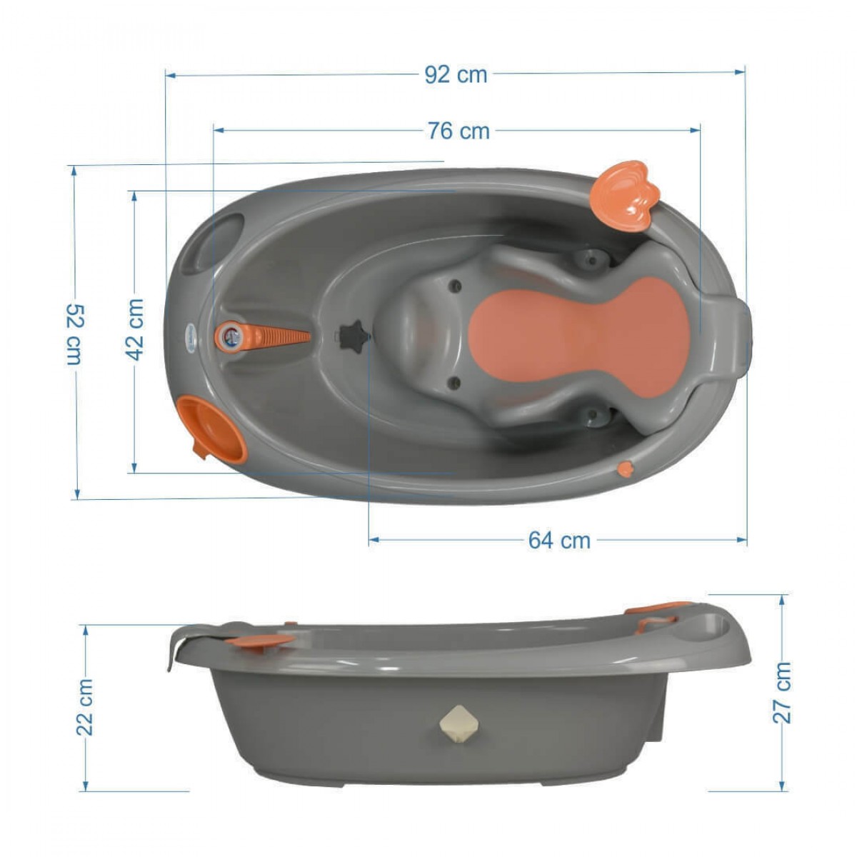 Βρεφική μπανιέρα Bebe Stars Ocean Grey Βρεφική μπανιέρα Bebe Stars Ocean Grey