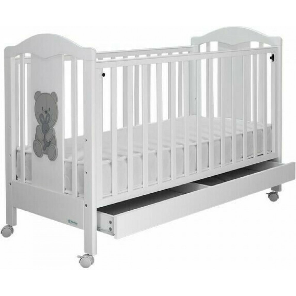 Κρεβάτι Polar White Bebe Stars 451-02 - Λευκό με συρτάρι 