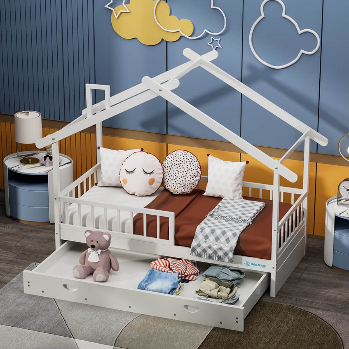 Κρεβάτι Moonlight Montessori 200x90cm Bebe Stars