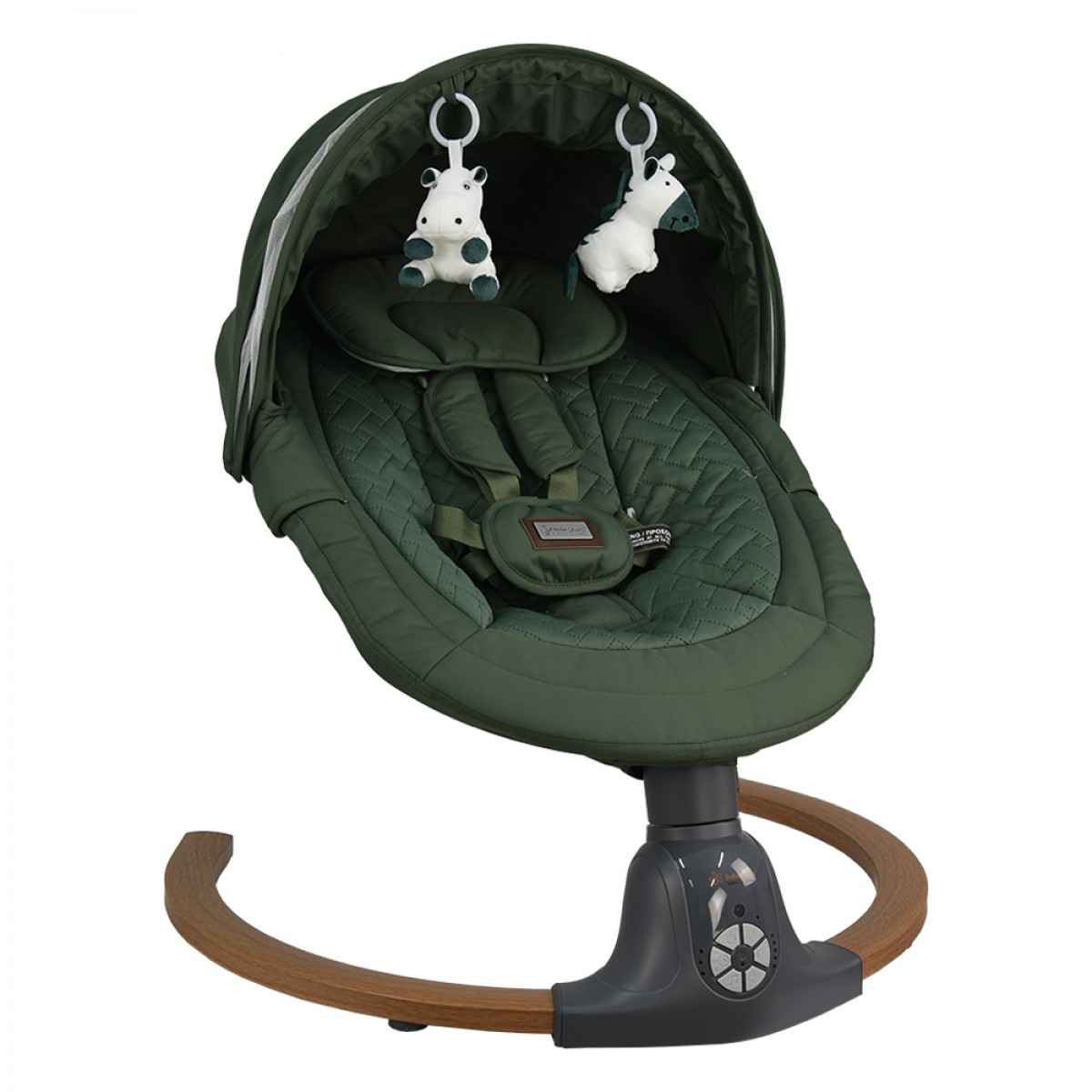 Ηλεκτρικό Relax Μωρού Κούνια Fluffy με Μουσική και Δόνηση Forest Green Bebe Stars
