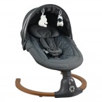 Ηλεκτρικό Relax Μωρού Κούνια Fluffy με Μουσική και Δόνηση Smoked Grey Bebe Stars