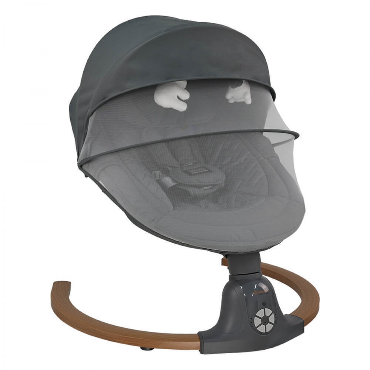 Ηλεκτρικό Relax Μωρού Κούνια Fluffy με Μουσική και Δόνηση Smoked Grey Bebe Stars