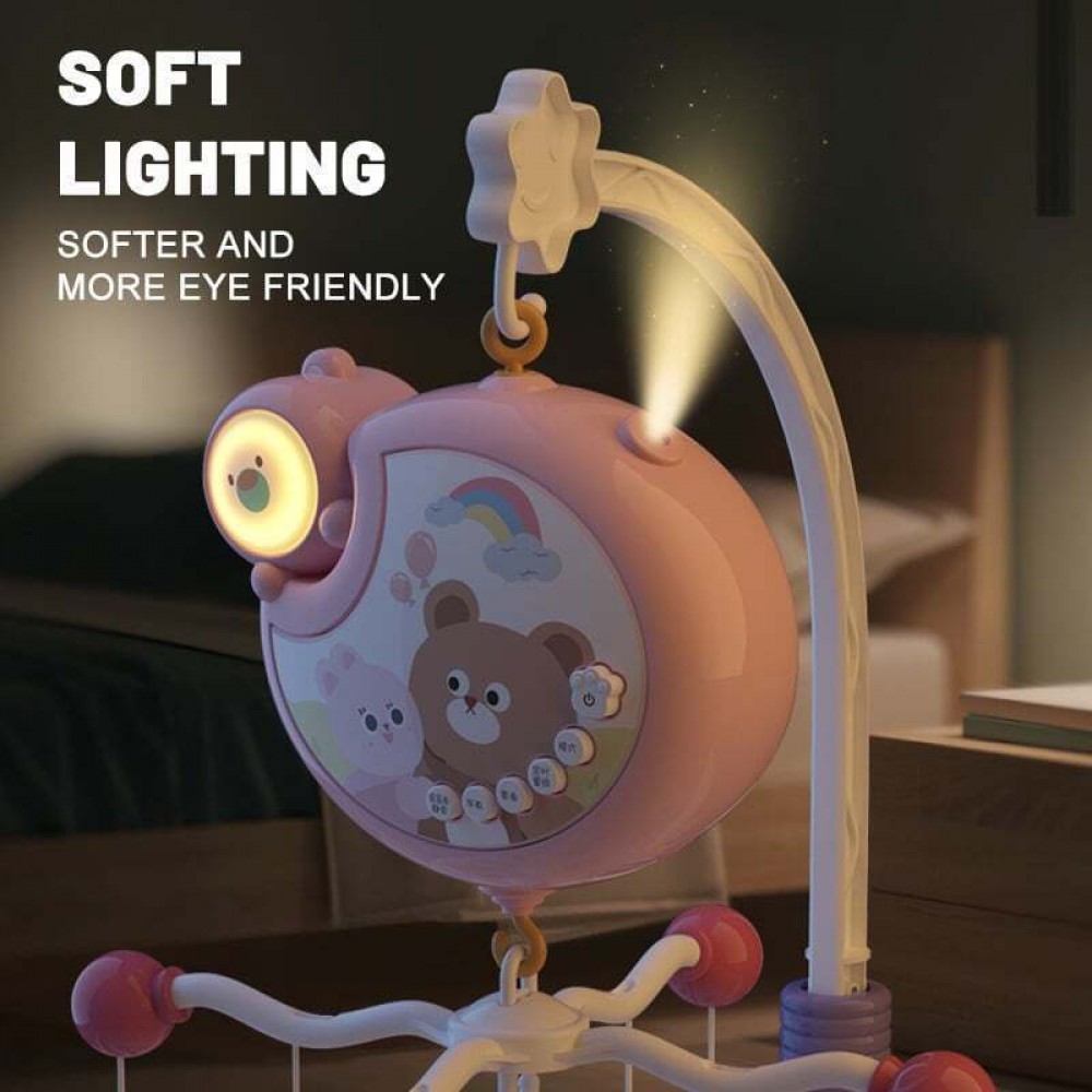 Μουσικό Περιστρεφόμενο Κούνιας Με Φως Cartoon Bear Blue Bebe Stars