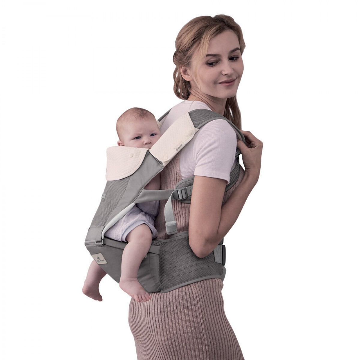 Μάρσιπος Hug Me Bebe Stars Smoked Grey 4M+