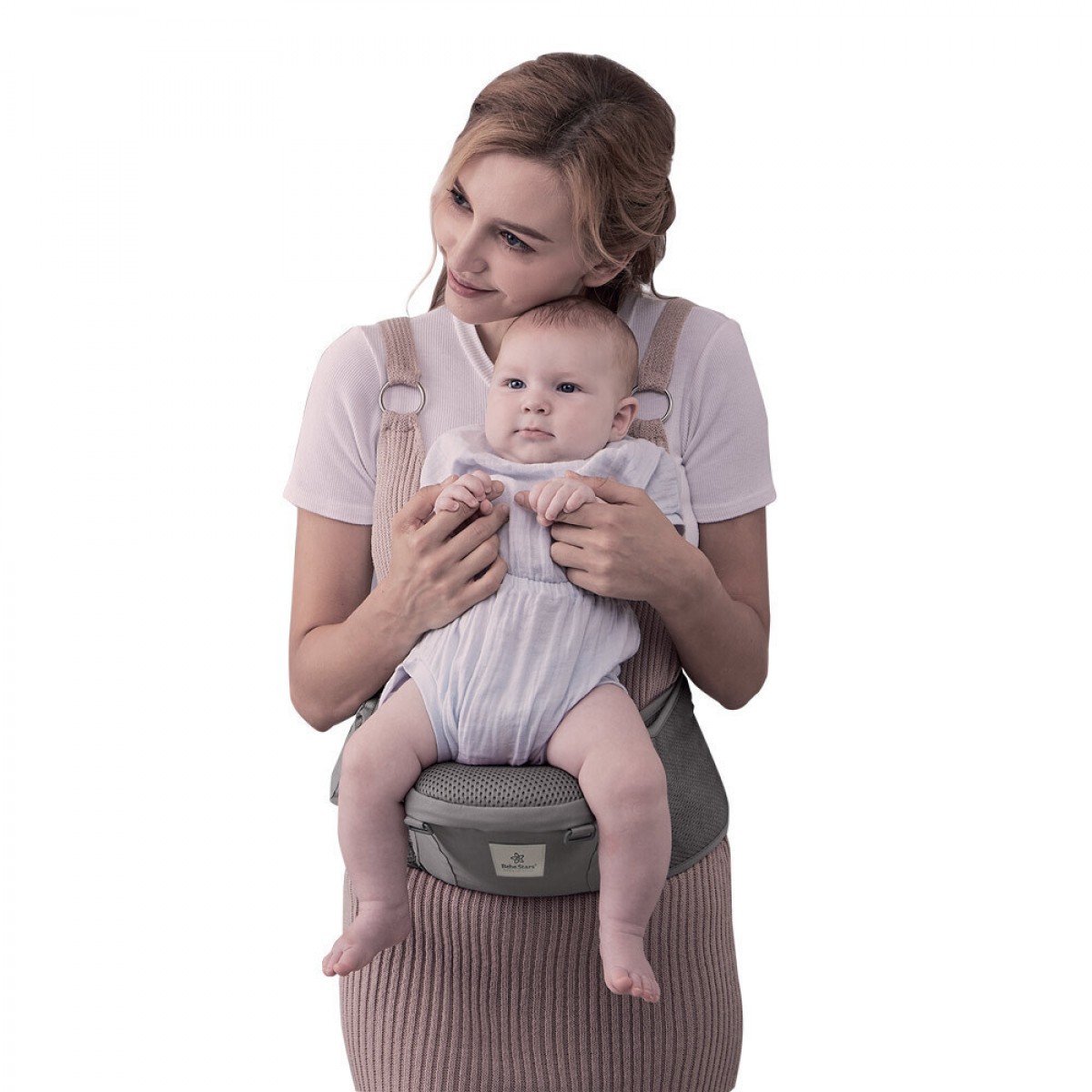 Μάρσιπος Hug Me Bebe Stars Smoked Grey 4M+