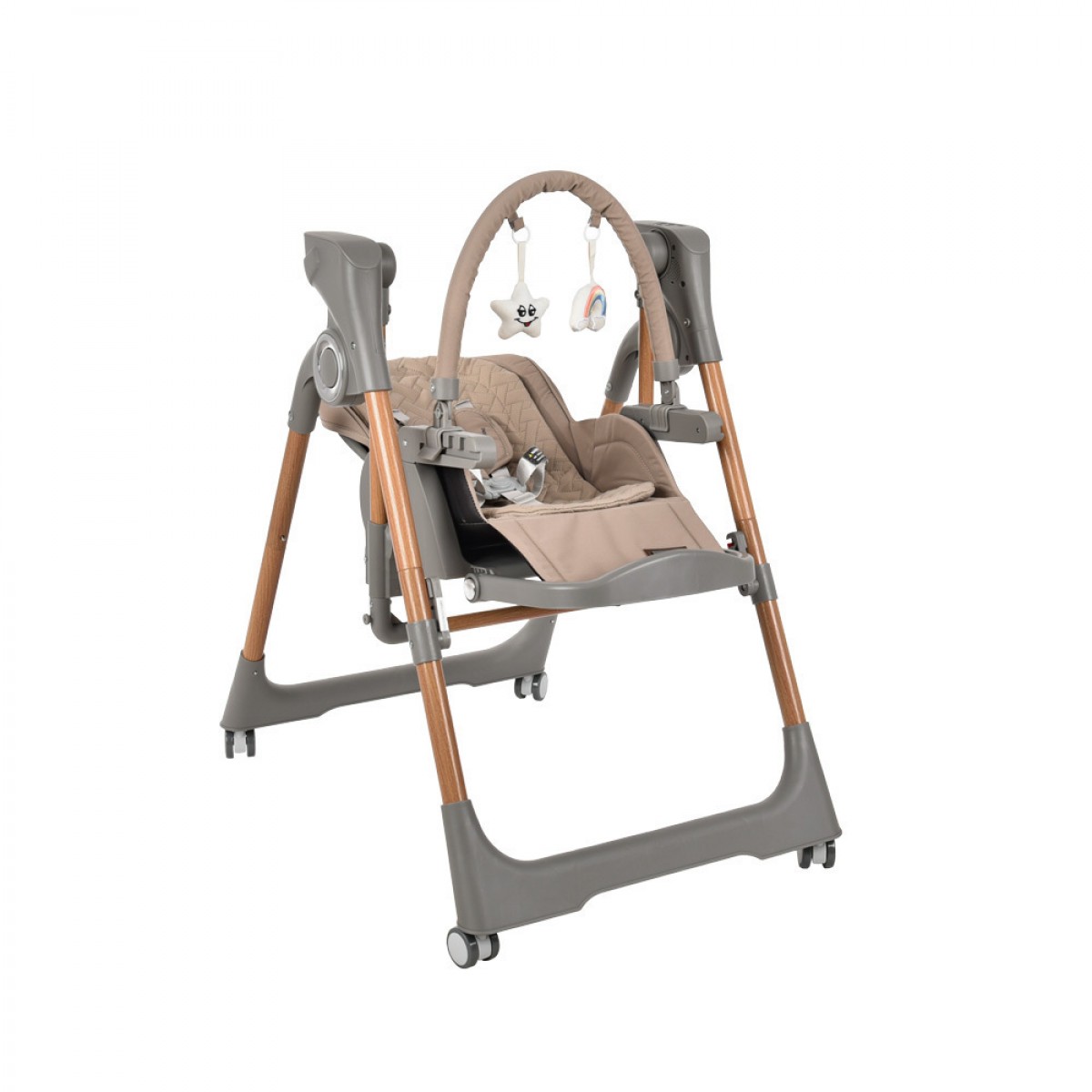 Καρέκλα Φαγητού & Κούνια 2σε1 ηλεκτρικό Serenna Natural Beige Bebe Stars