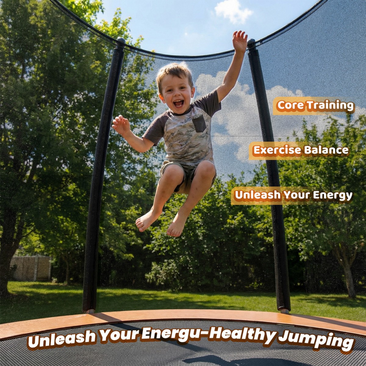 Τραμπολίνο Με Δίχτυ 140cm Orange Bebe Stars 