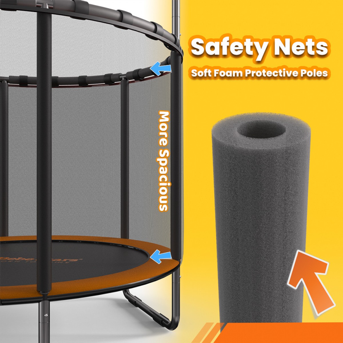 Τραμπολίνο Με Δίχτυ 140cm Orange Bebe Stars 