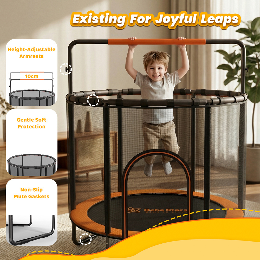 Τραμπολίνο Με Δίχτυ 140cm Orange Bebe Stars 