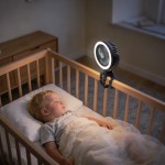 Φορητός Ανεμιστήρας Επαναφορτιζόμενος Με Led Bebe Stars Black