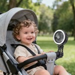 Φορητός Ανεμιστήρας Επαναφορτιζόμενος Με Led Bebe Stars Black