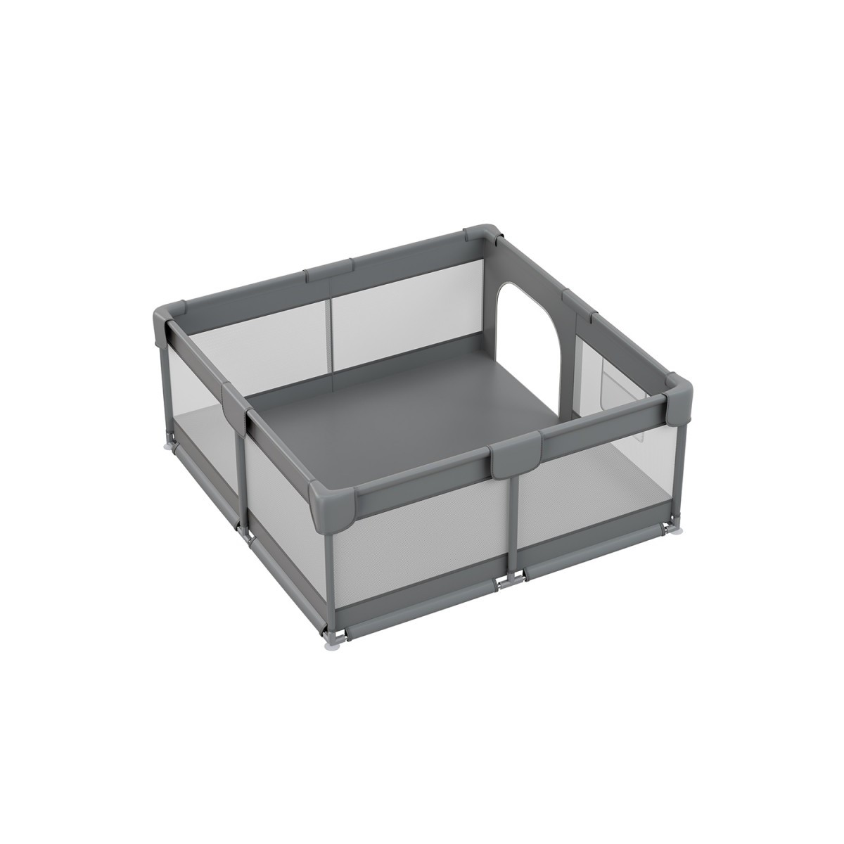 Παρκοκρέβατο Bebe Stars τετράγωνο 150×150 Playzen Grey 