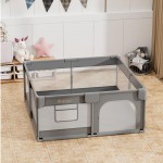 Παρκοκρέβατο Bebe Stars τετράγωνο 150×150 Playzen Grey 