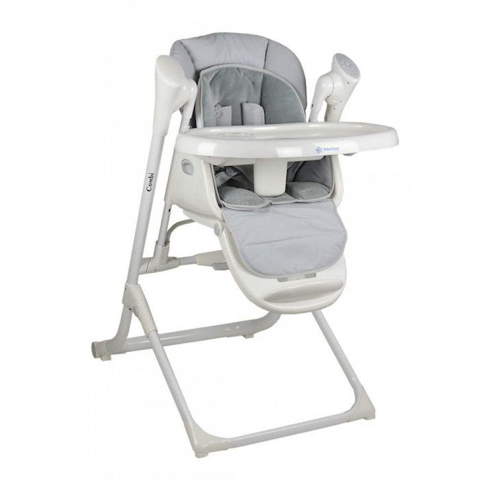 Καρέκλα Φαγητού και Ηλεκτρική Κούνια Bebe Stars Combi Grey