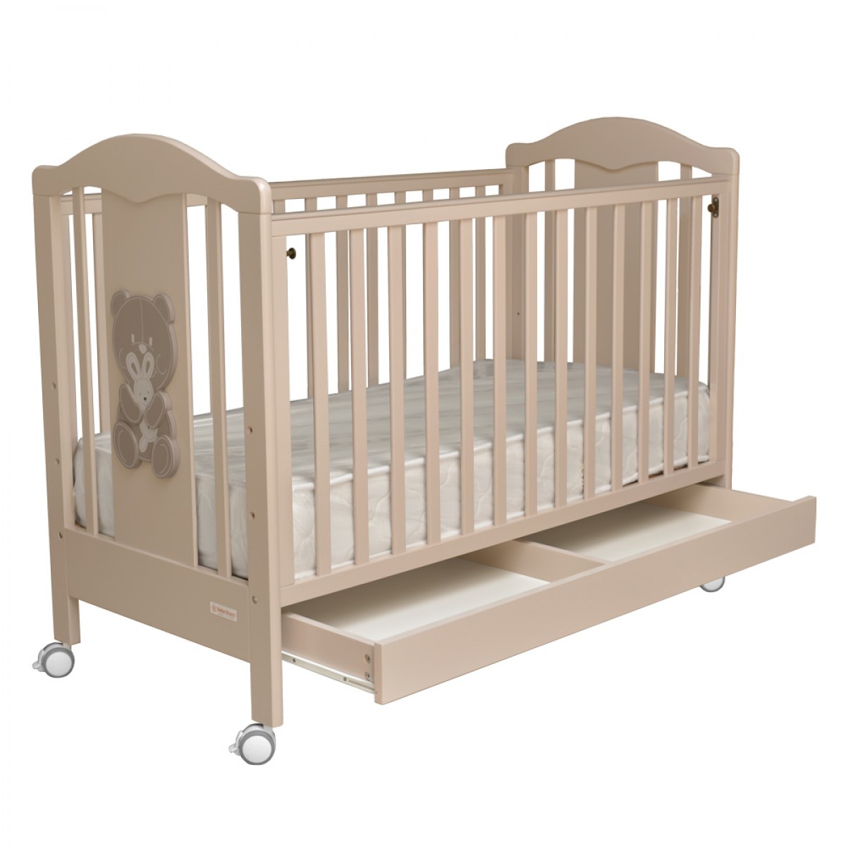 Κρεβάτι Polar White Bebe Stars 451-02 - Μπεζ  με συρτάρι