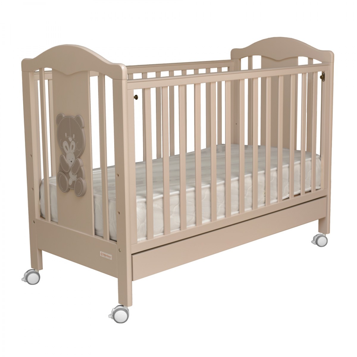 Κρεβάτι Polar White Bebe Stars 451-02 - Μπεζ  με συρτάρι