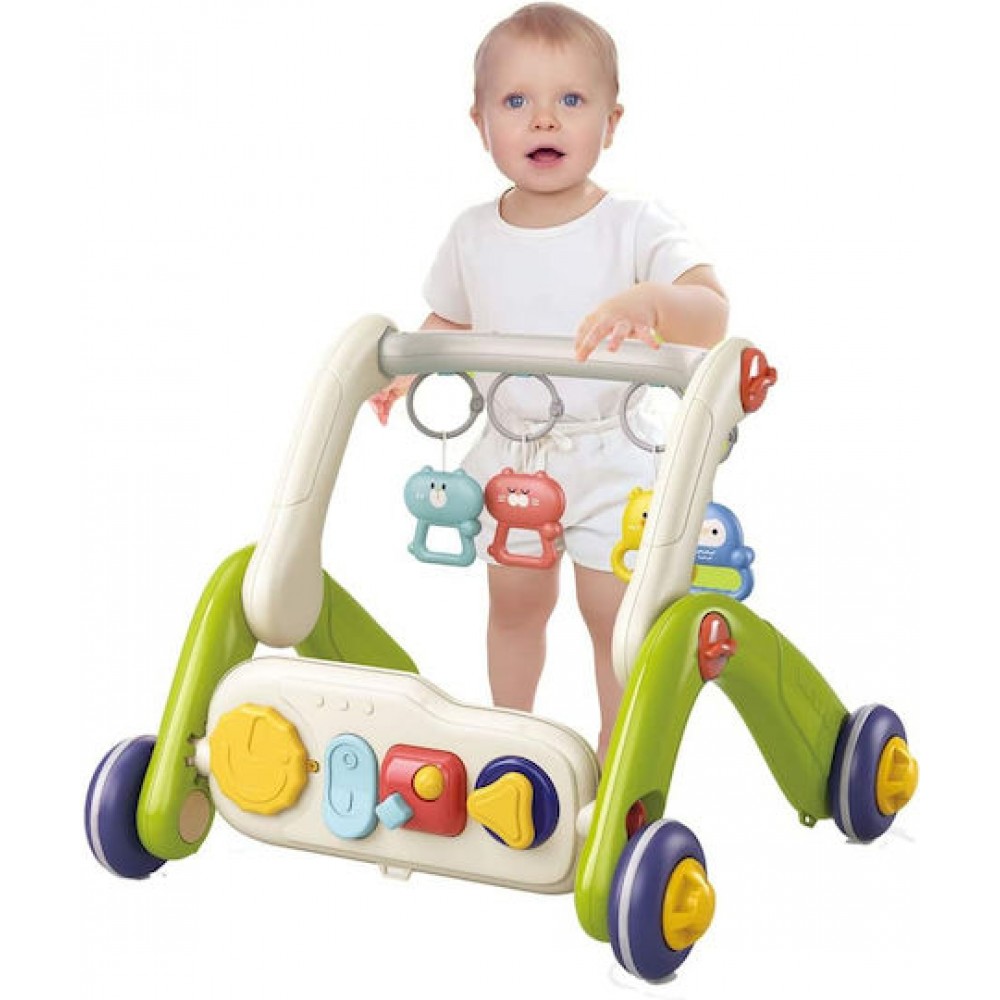 Γυμναστήριο-Περπατούρα Piano Rainy Forest 2in1 Grey Bebe Stars