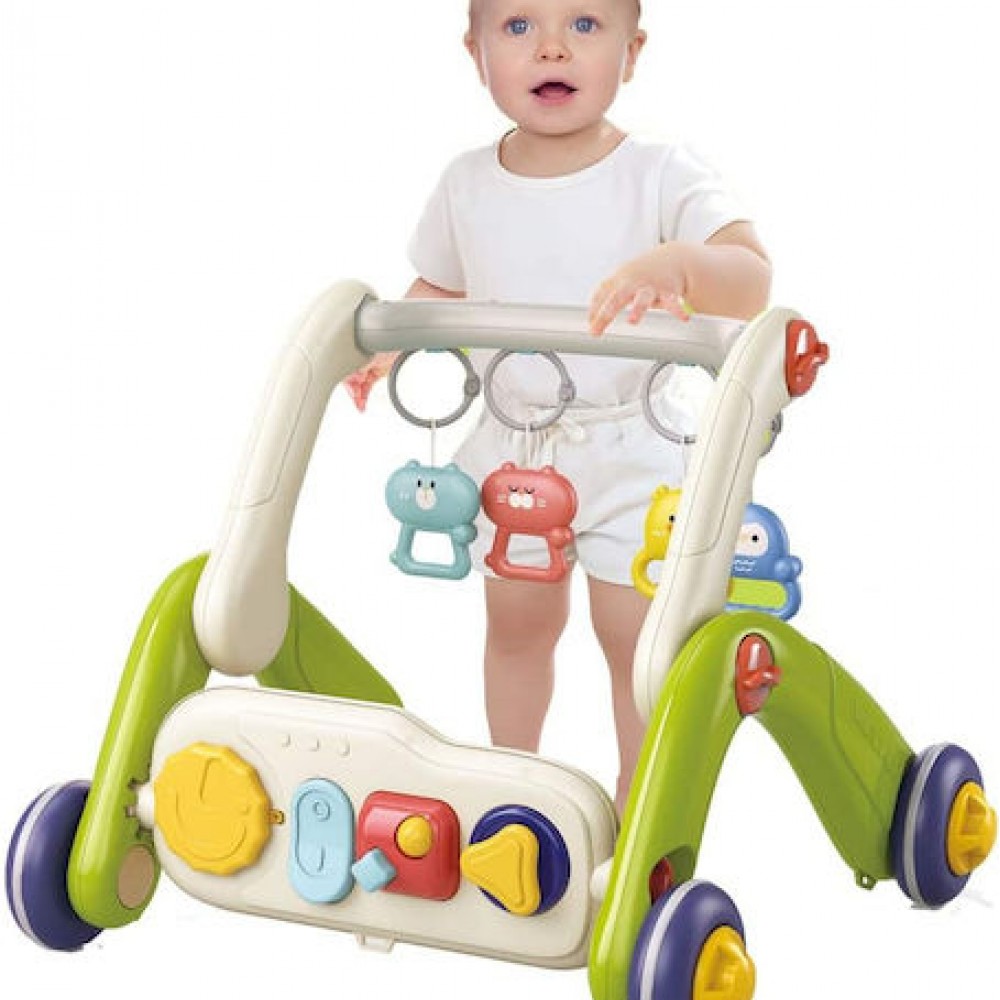 Γυμναστήριο-Περπατούρα Piano Rainy Forest 2in1 Grey Bebe Stars