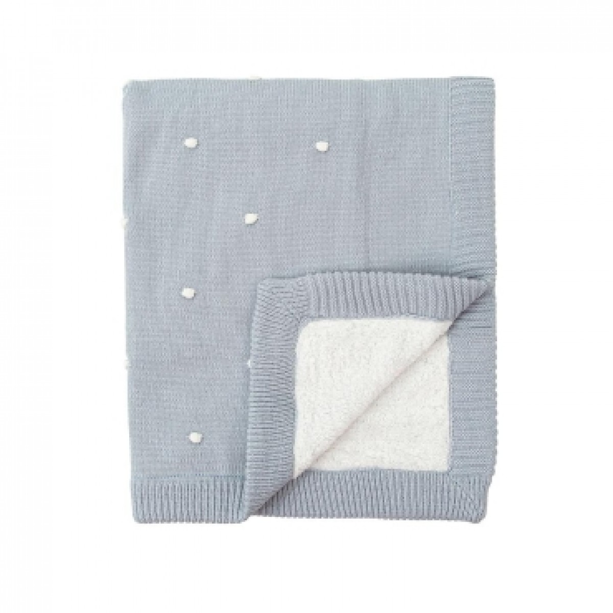 Κουβέρτα Πλεκτή με Fleece Coralina Μπλε 80x100εκ.