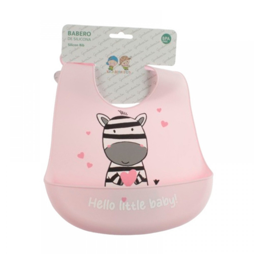 Σαλιάρα Σιλικόνης Zebra Pink