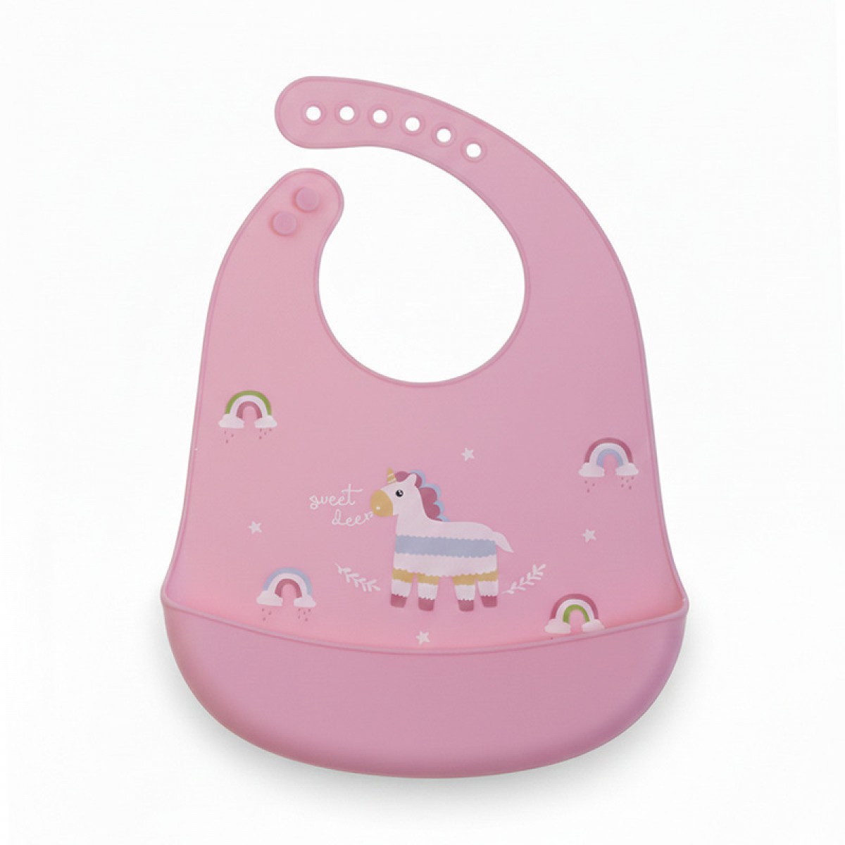 Σαλιάρα Σιλικόνης Sweet Unicorn Ροζ