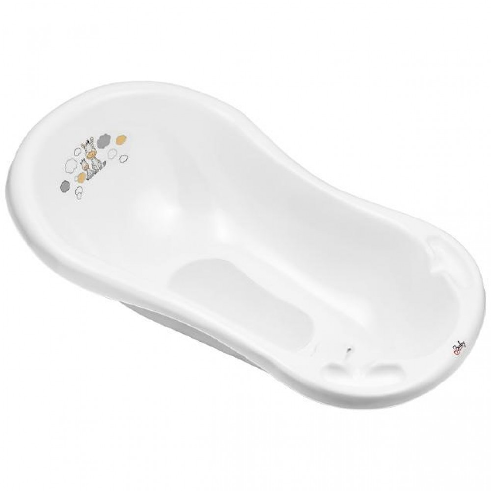 Μπάνιο 84cm με Αντιολισθητική Επίστρωση και Τάπα Ζέμπρα Λευκό-Maltex