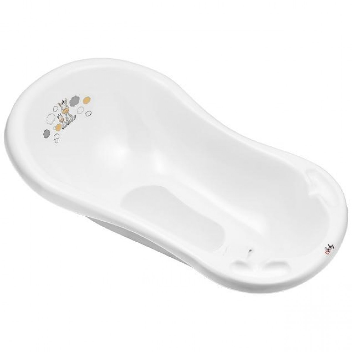 Μπάνιο 84cm με Αντιολισθητική Επίστρωση και Τάπα Ζέμπρα Λευκό-Maltex