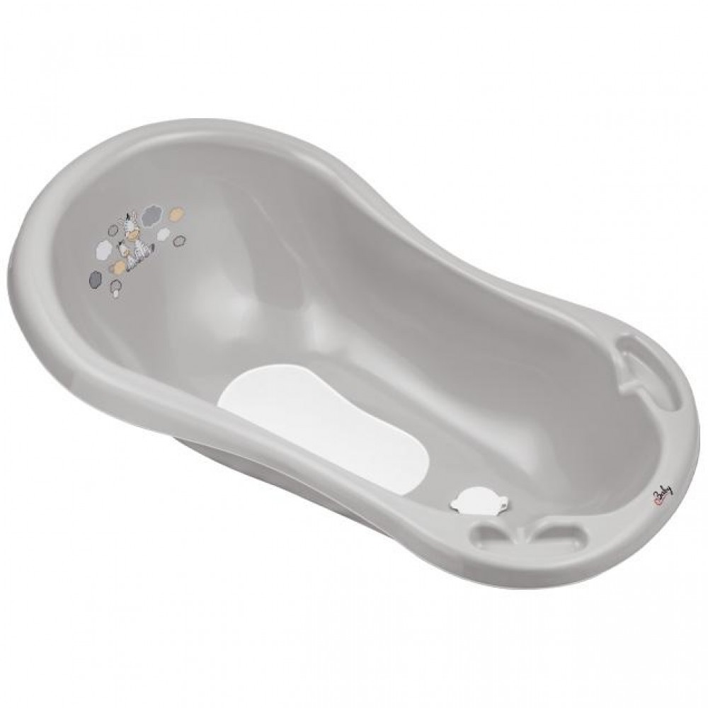 Μπάνιο 84cm με Αντιολισθητική Επίστρωση και Τάπα Ζέμπρα Γκρι-Maltex