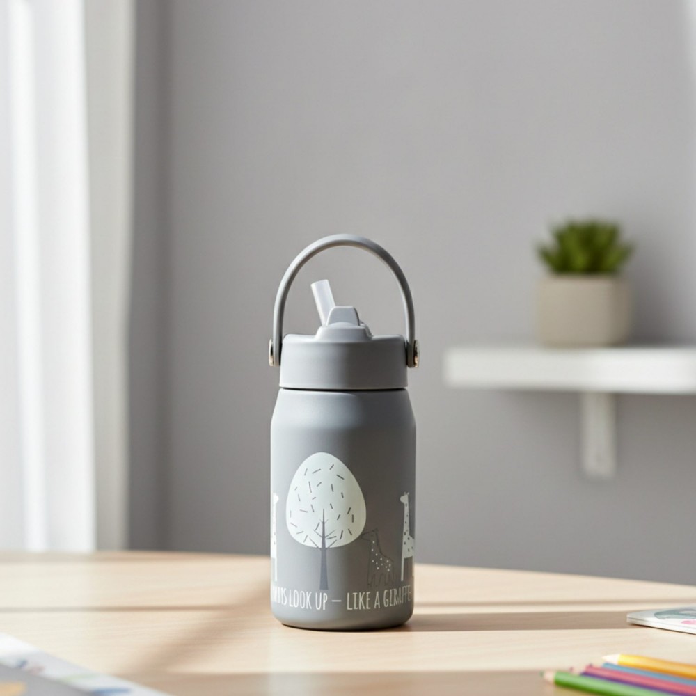 Ανοξείδωτο Μπουκάλι-Θερμός 350ml με Χερούλι – ALWAYS LOOK UP – LIKE A GIRAFFE ABO