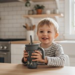 Ανοξείδωτο Μπουκάλι-Θερμός 350ml με Χερούλι & Καλαμάκι – ALWAYS LOOK UP – LIKE A GIRAFFE ABO