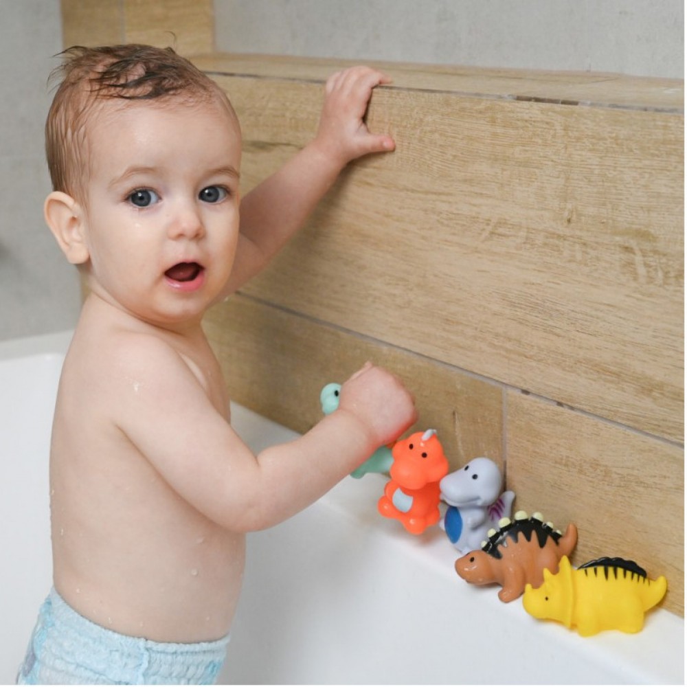 Παιχνίδια Μπάνιου 5τμχ Akuku Μπουγελοφατσάκια Δεινόσαυροι