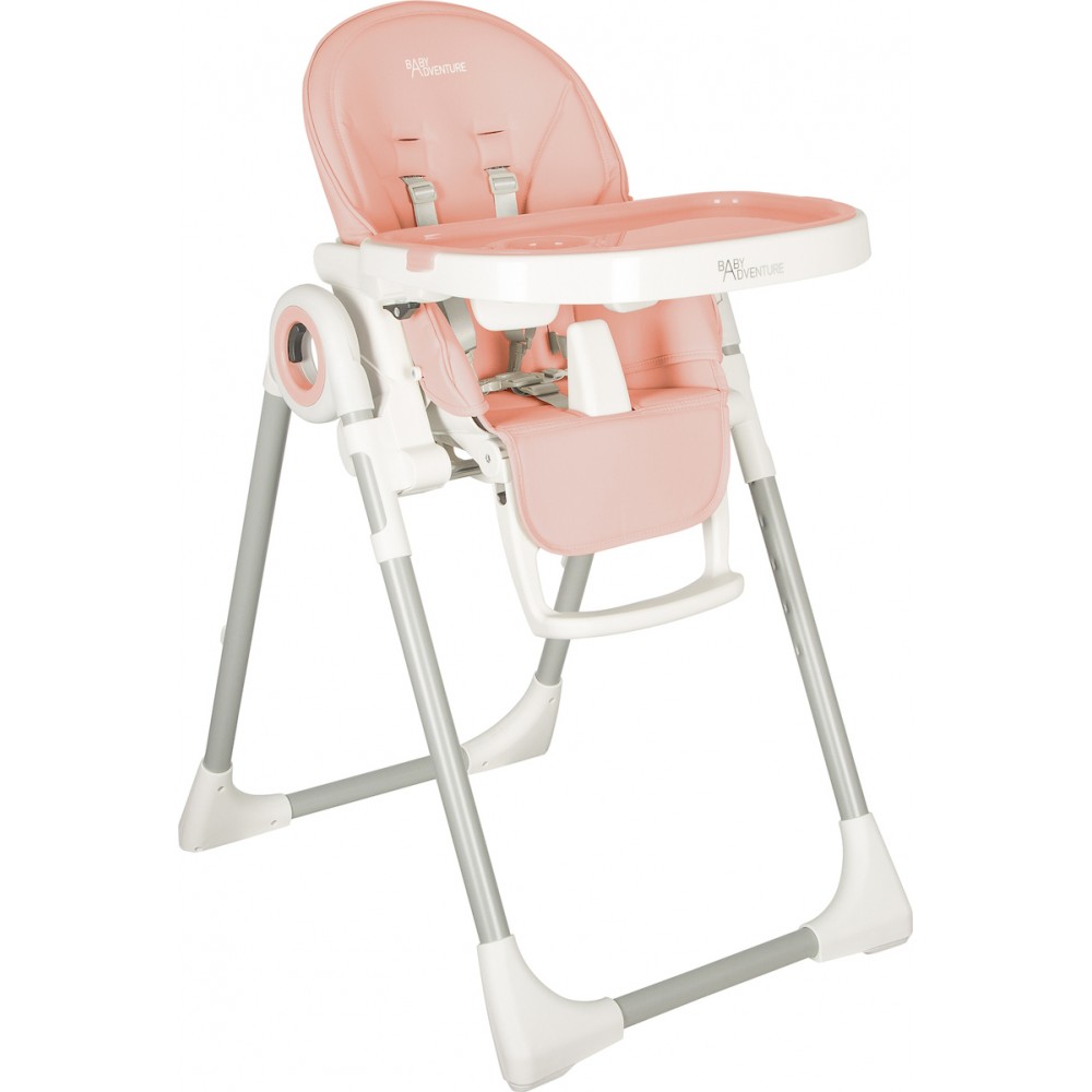 Καρεκλάκι Φαγητού Baby Adventure Viva 2 Powder Pink  ( οικολογικό δέρμα)