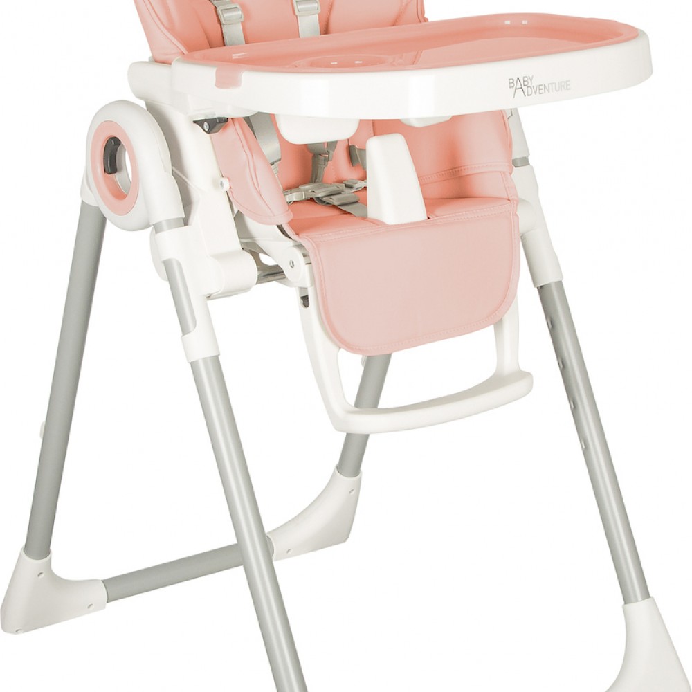 Καρεκλάκι Φαγητού Baby Adventure Viva 2 Powder Pink  ( οικολογικό δέρμα)