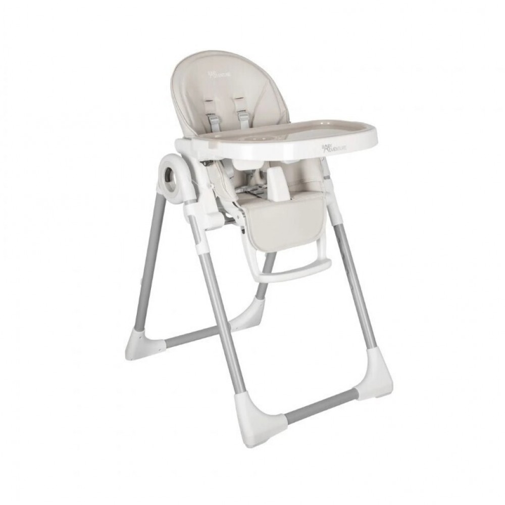 Καρεκλάκι Φαγητού Baby Adventure Viva 2 Light Grey  ( οικολογικό δέρμα)