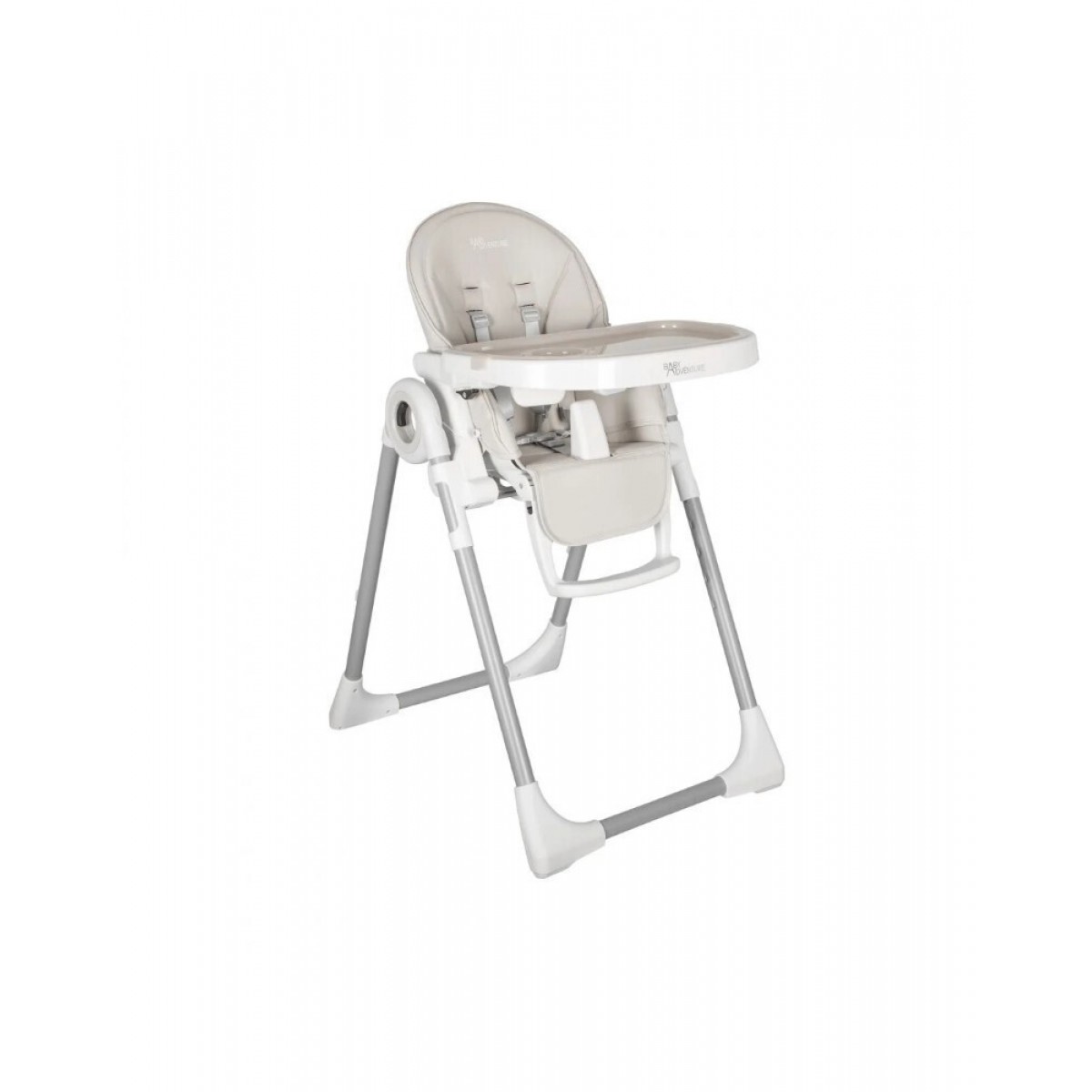 Καρεκλάκι Φαγητού Baby Adventure Viva 2 Light Grey  ( οικολογικό δέρμα)