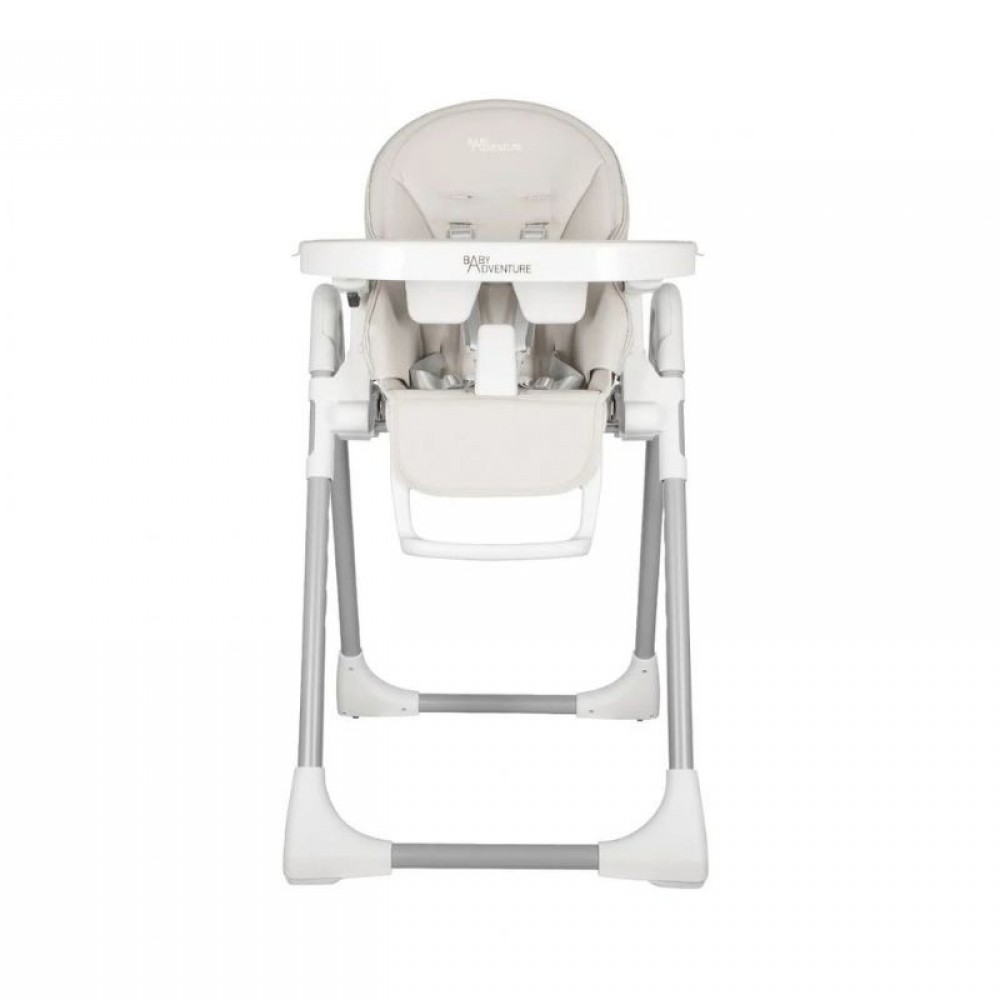 Καρεκλάκι Φαγητού Baby Adventure Viva 2 Light Grey  ( οικολογικό δέρμα)