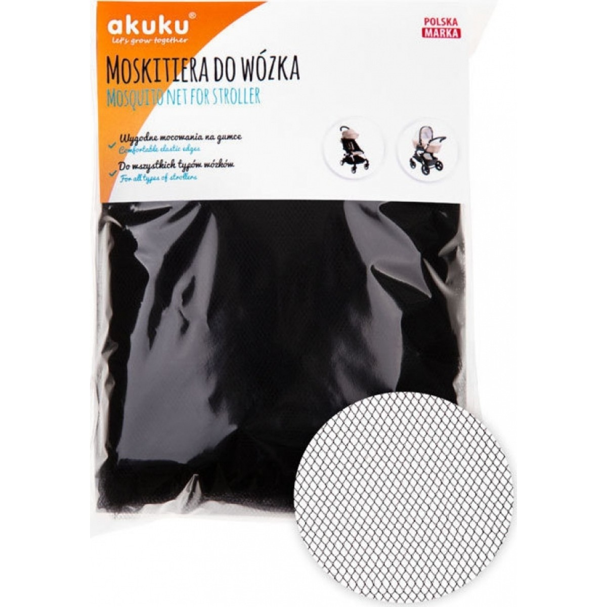 Akuku – Κουνουπιέρα Καροτσιού ή Πορτ-Μπεμπέ, Μαύρη