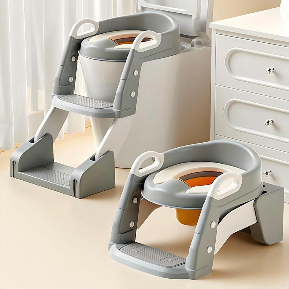 Babywise 3 σε 1 Εκπαιδευτική Σκαλιέρα Τουαλέτας – Grey