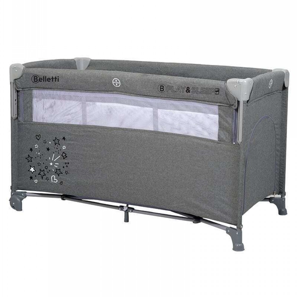Belletti Play & Sleep By Me Παρκοκρέβατο & Λίκνο 2-Σε-1 60*120cm Gray