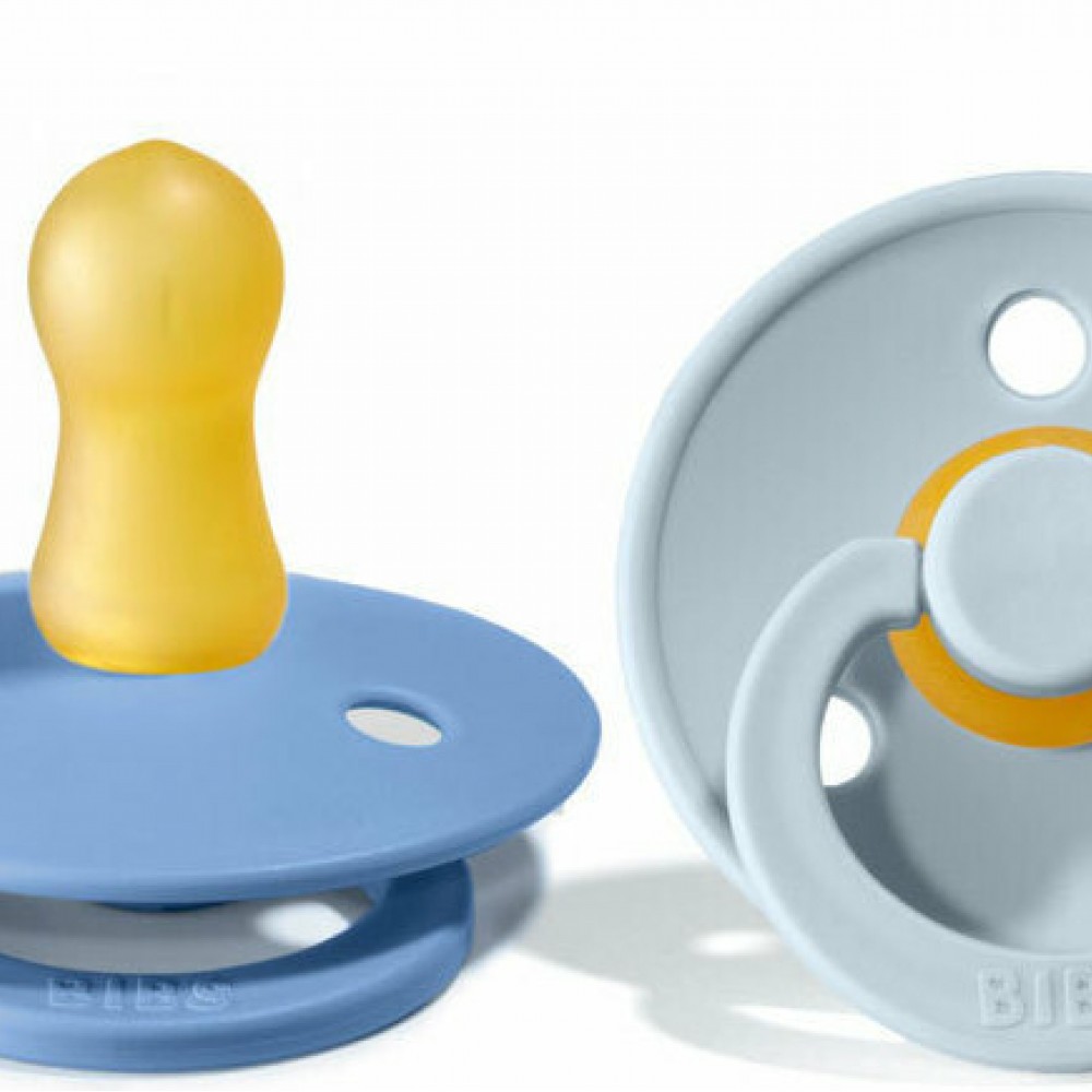 Bibs Πιπίλες Καουτσούκ No1 για  0-6 μηνών Colour Sky Blue/Blue  2τμχ