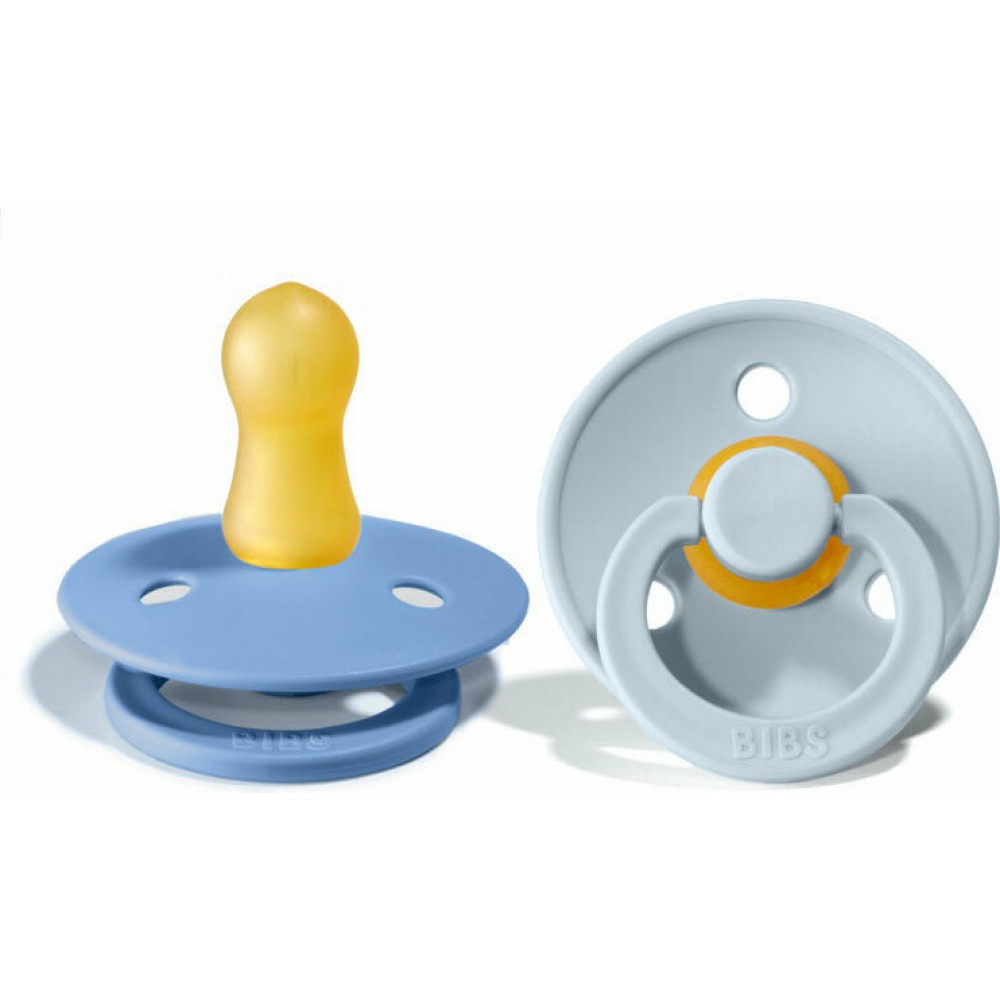 Bibs Πιπίλες Καουτσούκ No1 για  0-6 μηνών Colour Sky Blue/Blue  2τμχ