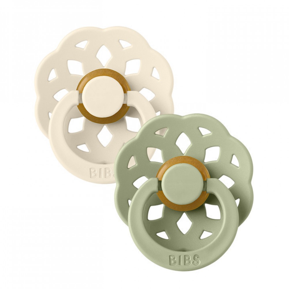 Bibs Πιπίλες Καουτσούκ  Boheme  No1 για  0-6μηνών Colour  Boheme Ivory & Sage 2τμχ