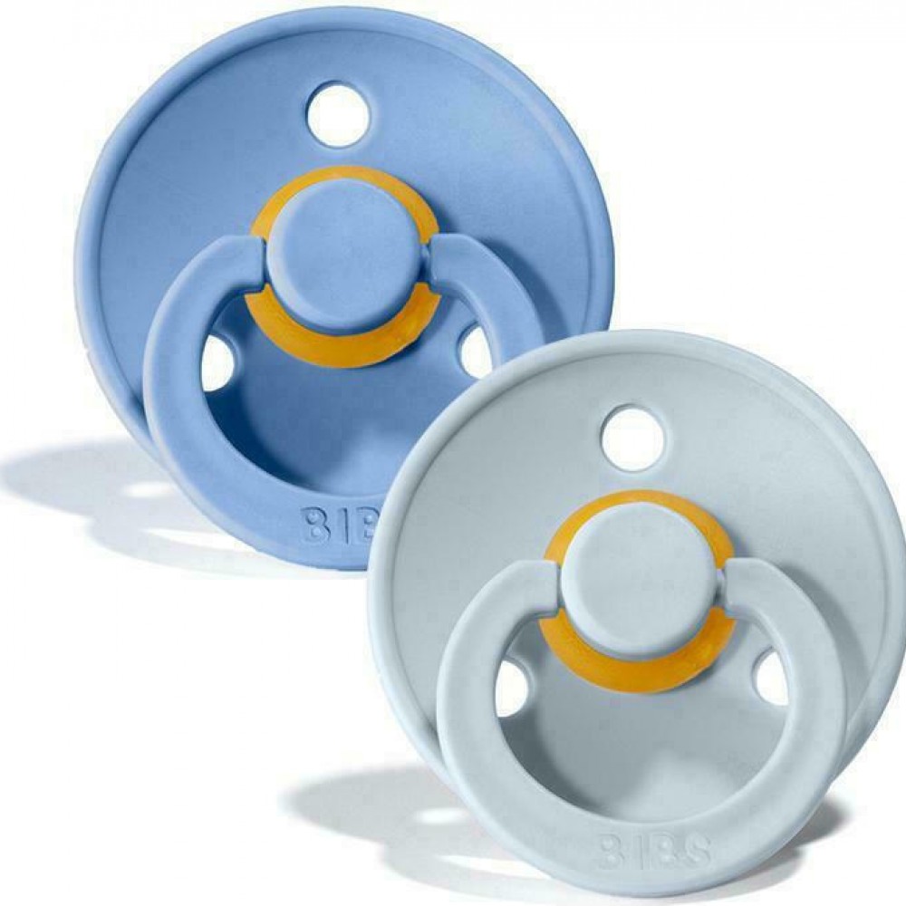 Bibs Πιπίλες Καουτσούκ No1 για  0-6 μηνών Colour Sky Blue/Blue  2τμχ