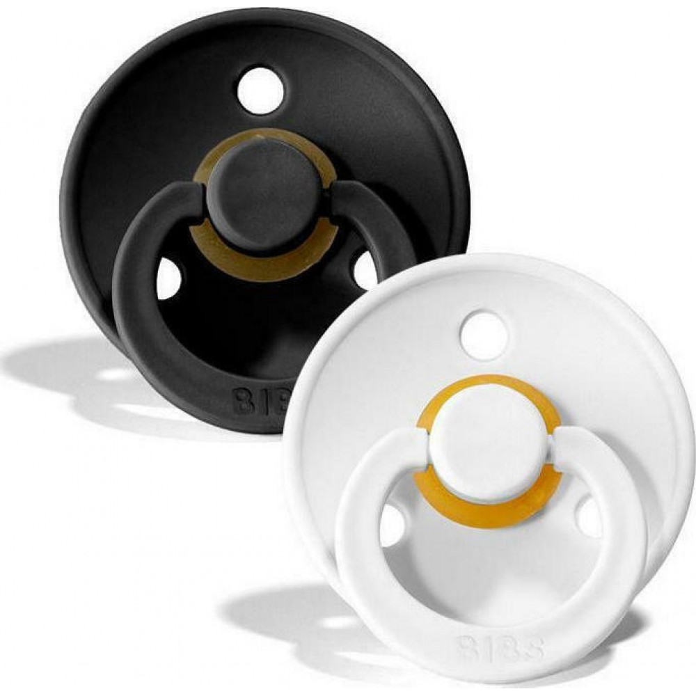 Bibs Πιπίλες Καουτσούκ No1 για  0-6 μηνών Colour BLACK/WHITE  2τμχ