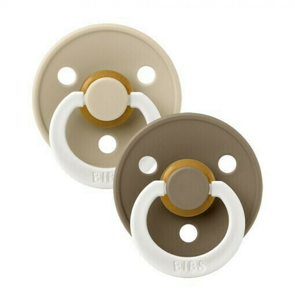 Bibs Πιπίλες Καουτσούκ No1 για  0-6 μηνών Colour VANILLA/DARK OAK GLOW 2τμχ
