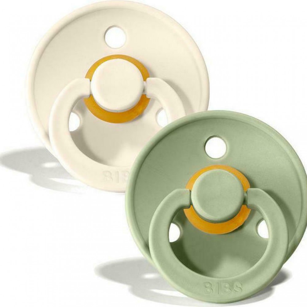 Bibs Πιπίλες Καουτσούκ No1 για  0-6 μηνών Colour IVORY/SAGE  2τμχ
