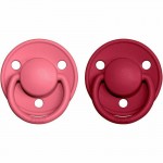 Bibs Πιπίλες De Lux Σιλικονούχες Coral-Ruby  One Size 2 τμχ 0-36m