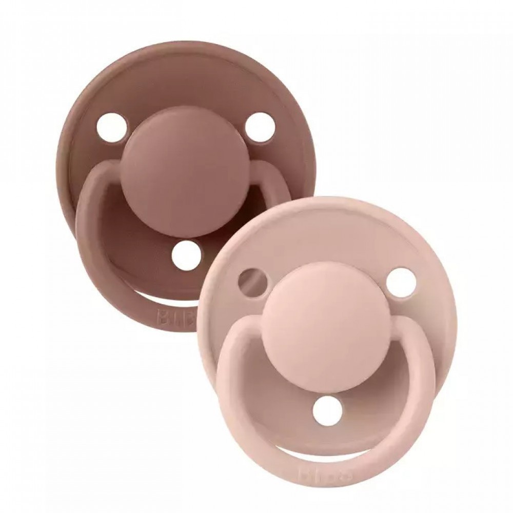 Bibs Πιπίλες De Lux Σιλικονούχες WOODCHUCK/BLUSH  One Size 2 τμχ 0-36m