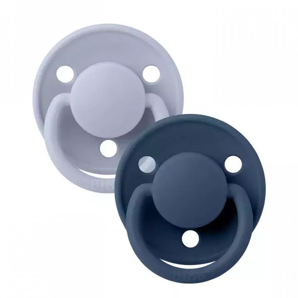 Bibs Πιπίλες De Lux Σιλικονούχες Dusty Blue-Steel Blue One Size 2 τμχ