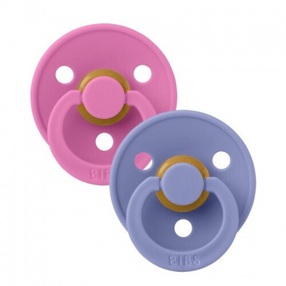 Bibs Πιπίλες Καουτσούκ No1 για  0-6 μηνών Colour BUBBLEGUM/PERI  2τμχ